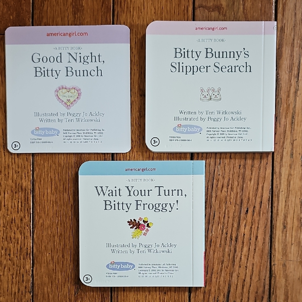 American Girl Bitty Book Set Of 3, Bear, Frog, Bunny - Picture 2 of 4